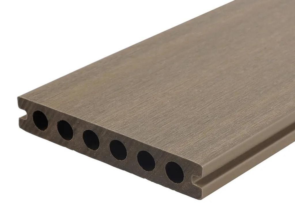 Fiberdeck | 5 m | Hellgrau 18 cm Terrassendiele WPC Premium UltraShield, Breitdiele Hohlkammerprofil, Rutschfest Pflegeleicht, Verdeckte Clip Monta...