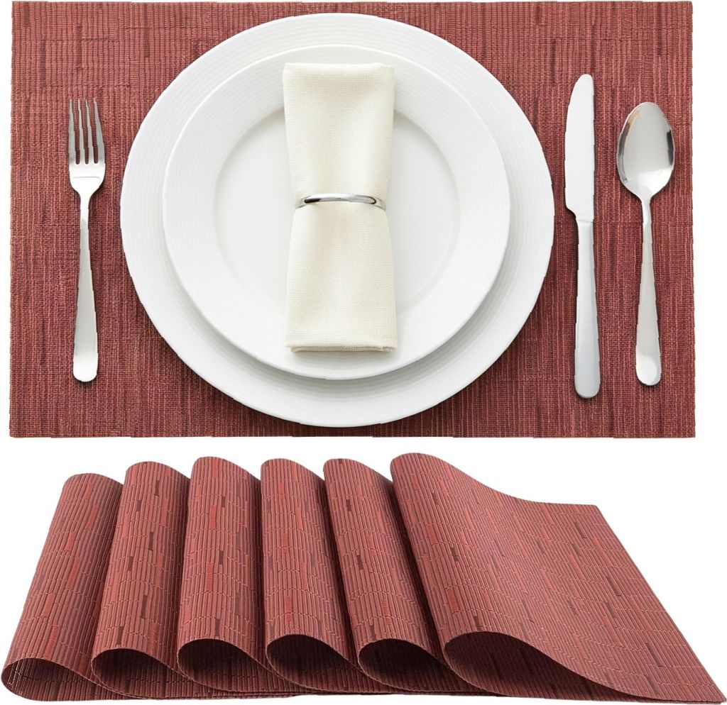 Platzmatten 12er Set, Tischset gewebt 45x30 cm, Platzset abwaschbar, hitzebeständige Tischunterlagen für Küche, Esszimmer