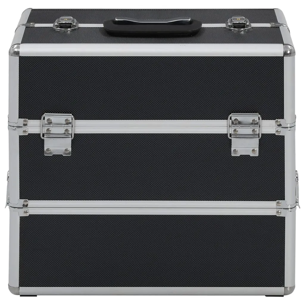 vidaXL Beauty Case 37x24x35 cm Alluminio Nero - Valigetta per Trucco