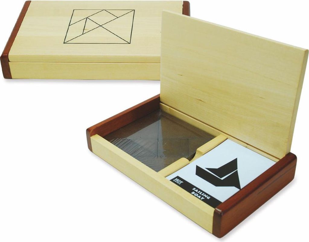 HOT Games Tangram Holzpuzzle Doppelset Kiste 60 Vorlagen