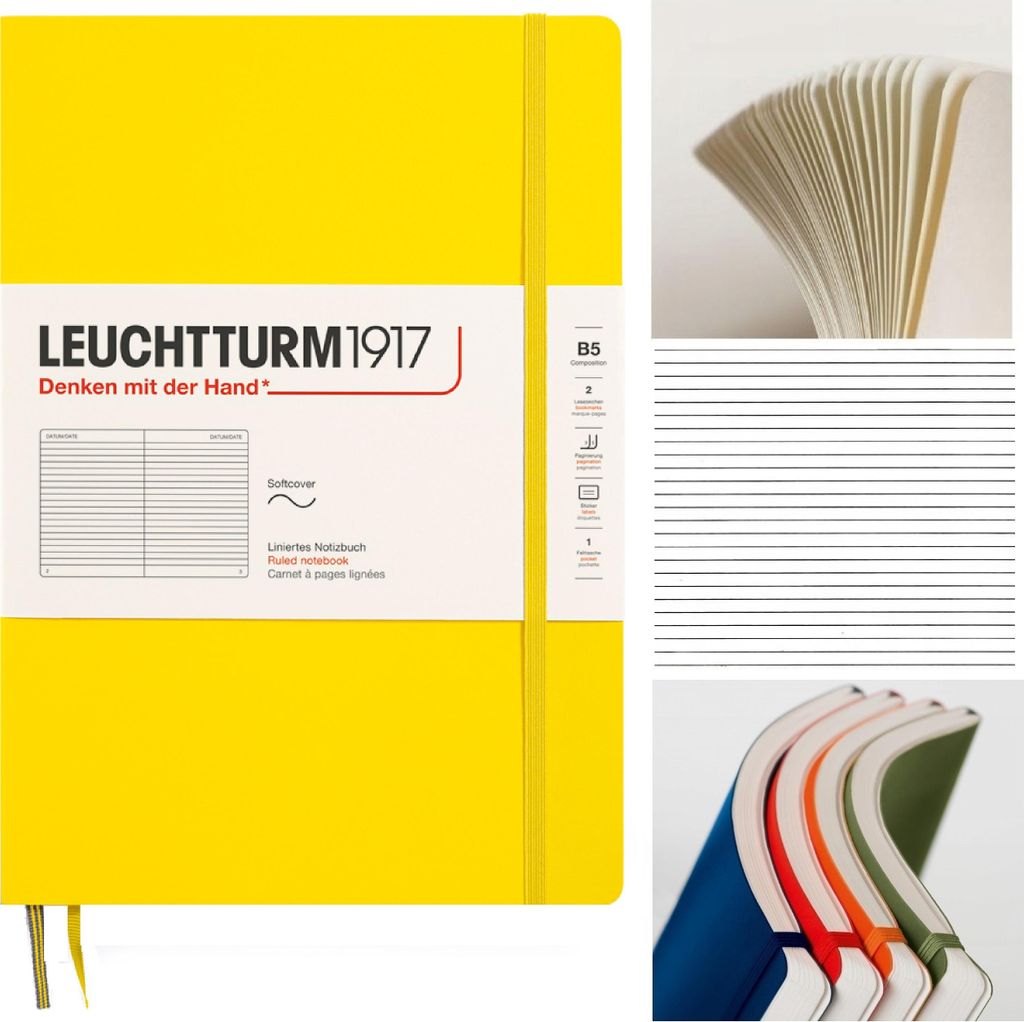 LEUCHTTURM1917 Notizbuch Notizheft B5 liniert Soft-Notizbuch mit Linien LEMON