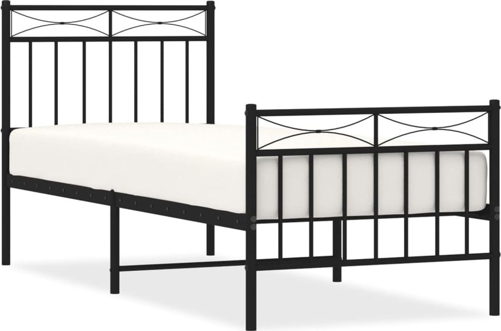 Postel s čelem a nohou kovová 80x200 cm Obrázek produktu 