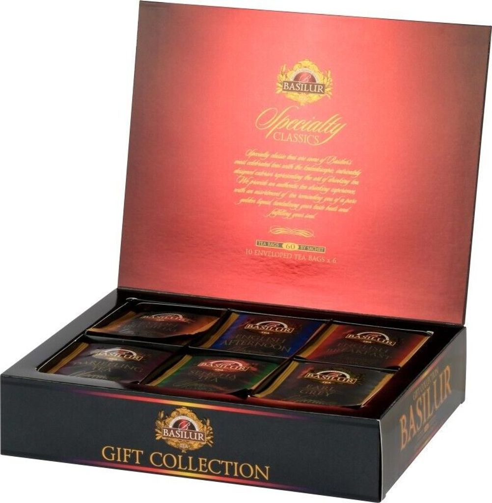 Basilur Tee Set 6 Teesorten 60 Teebeutel Schwarztee Grüntee Produktbild 6