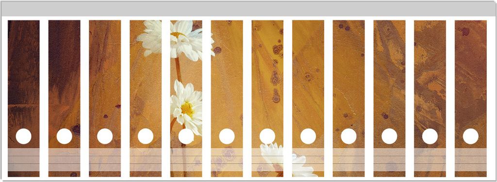 Wallario Ordnerrücken Sticker, selbstklebend für breite Ordner, 12 Stück, Motiv Antike Vase mit Blumen