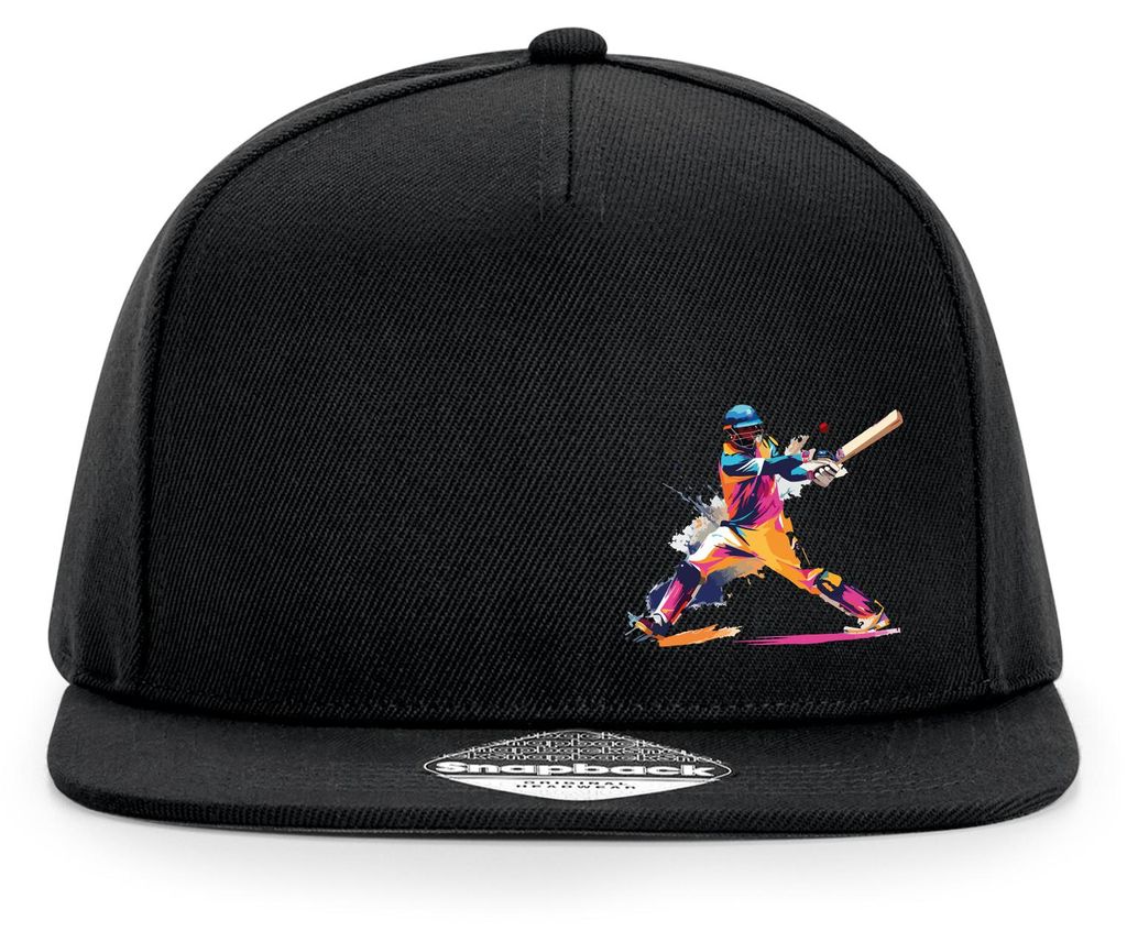 Huuraa Cappy Mütze Baseball Spieler bunte Silhouette Black Polyester Snapback Kappe Geschenkidee
