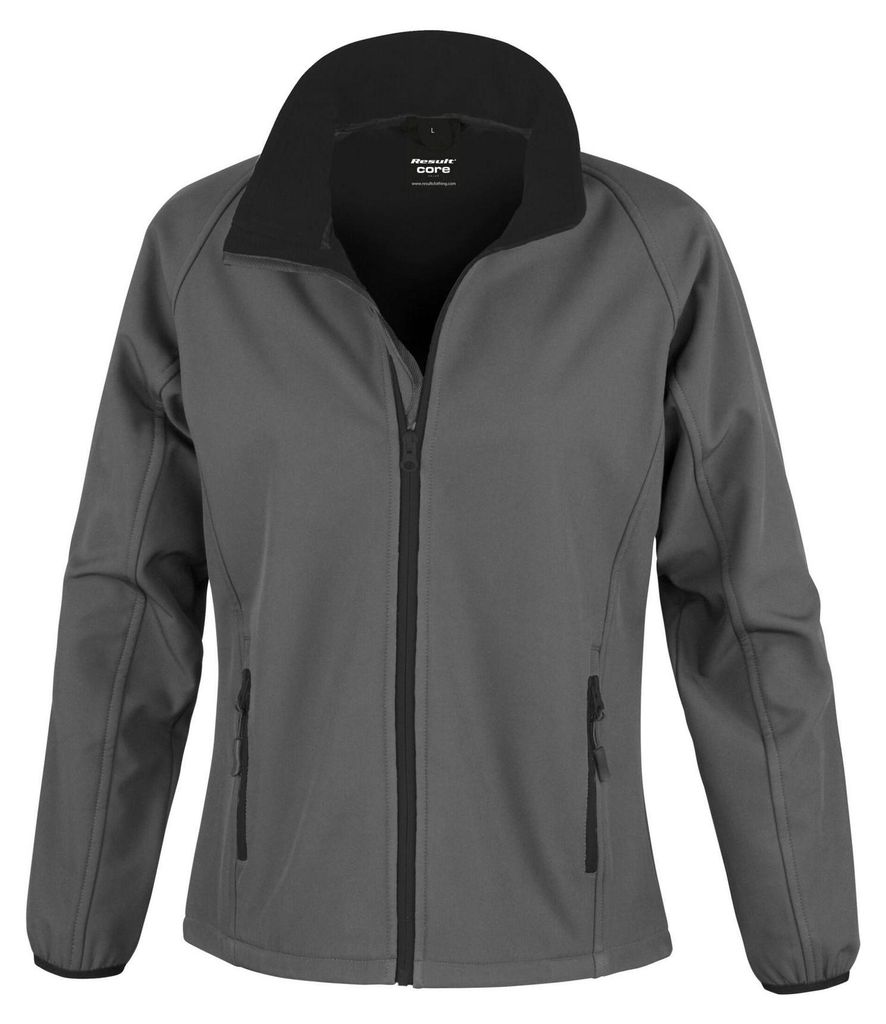 Result Core - Softshelljacke Zum Bedrucken für Damen FK1246 (S) (Holzkohle/Schwarz)