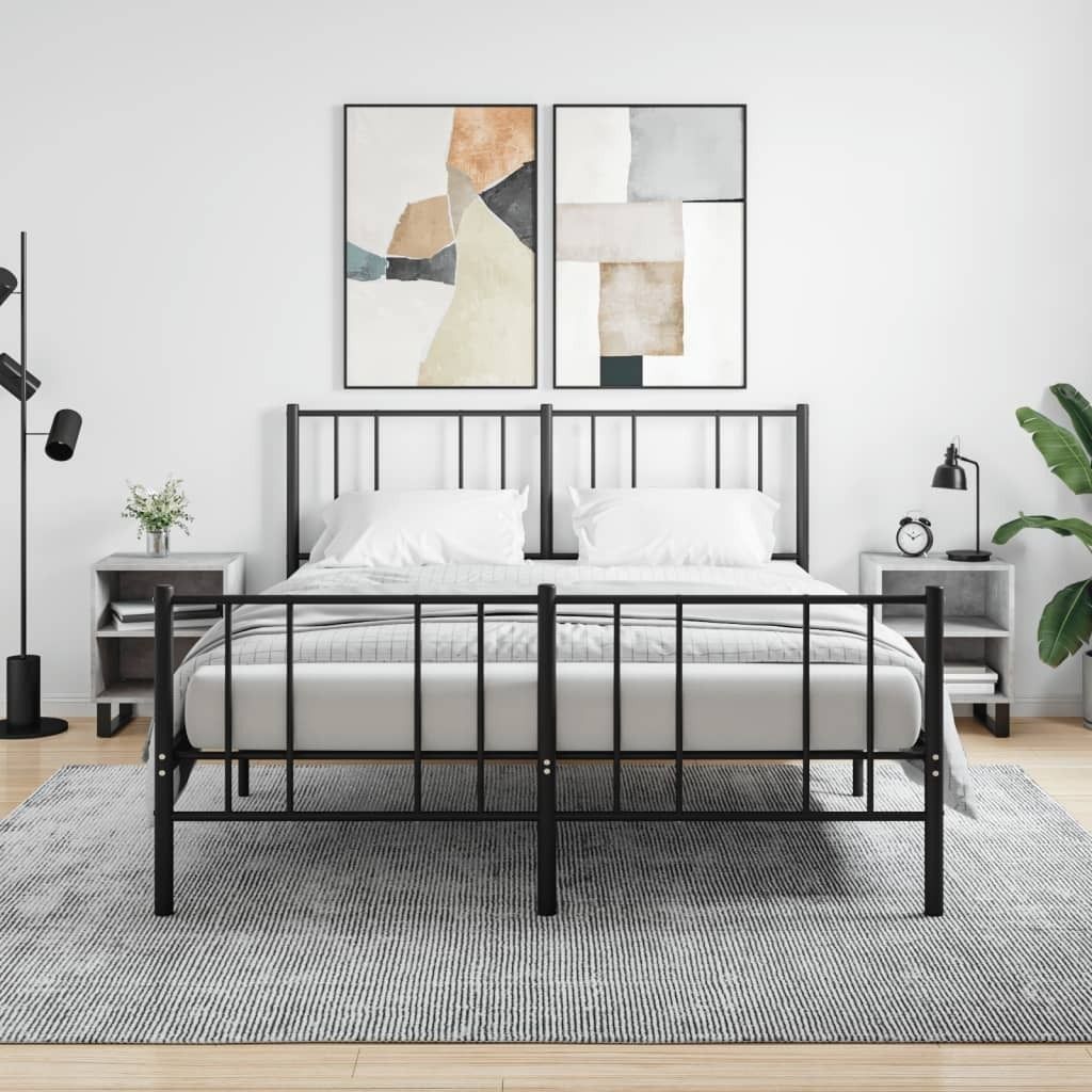 vidaXL Nachttische 2 Stk. Betongrau 40x30x50 cm Holzwerkstoff - Nachttisch - Nachttischschränke - Nachtschrank - Bettschrank