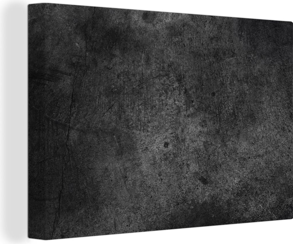 OneMillionCanvasses - Leinwandbilder - 150x100 cm, Beton - Strukturiert - Retro - Schwarz - Grau - Rustikal, Wandbilder Kunstdruck Wanddekoration...