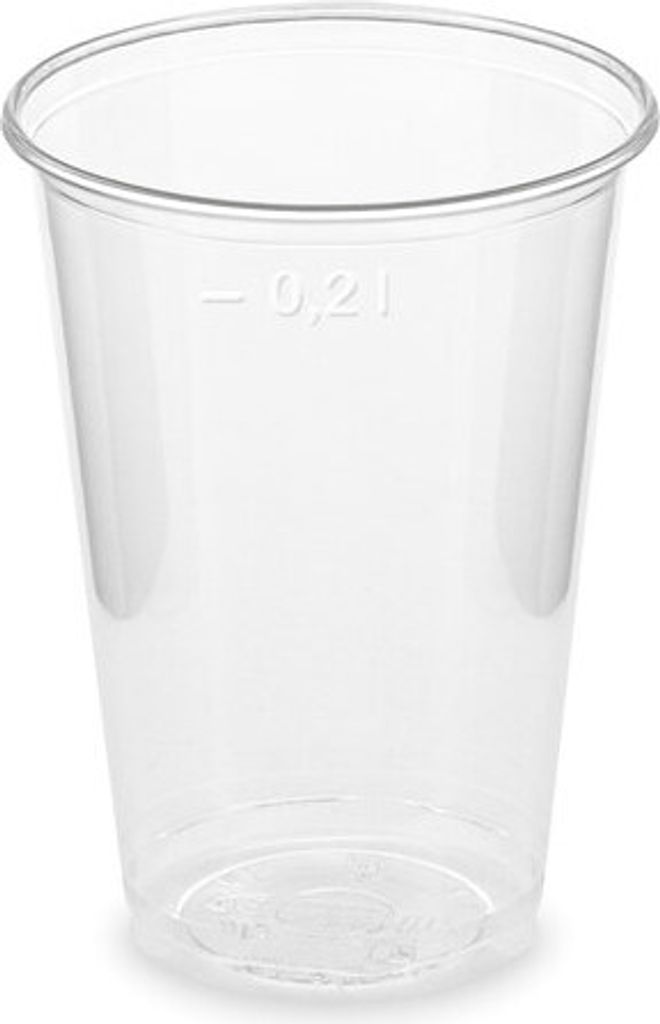 100x  Trinkbecher klar 200 ml 0,2 l aus Biokunststoff PLA  Produktbild 