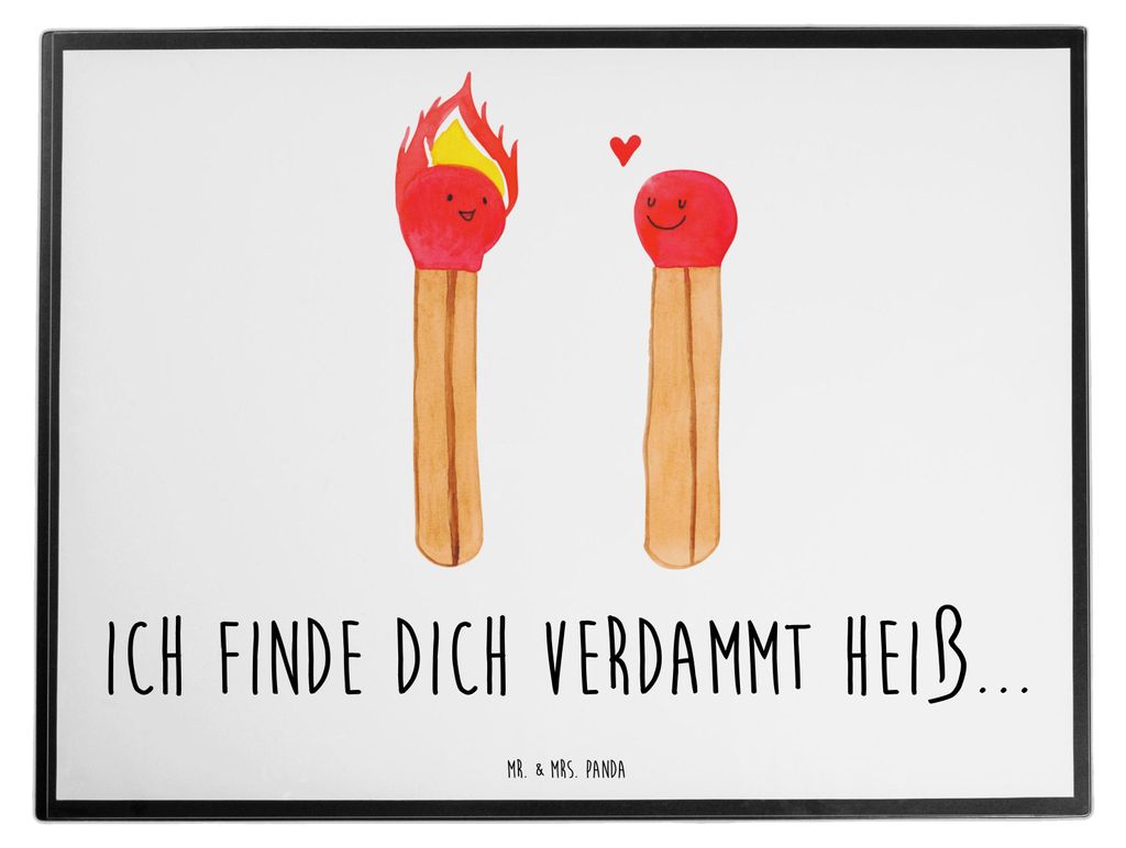 Mr. & Mrs. Panda Schreibunterlage Streichhölzer - Weiß - Geschenk, malunterlagen, Liebesbeweis, schreibtischunterlagen, schreibtischunterlage, ma...