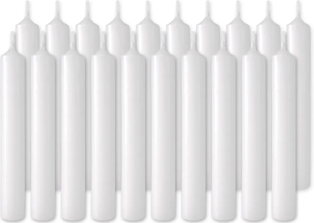 200 Petites Bougies Pointues Blanches 9,5 cm - Haute Qualité Brubaker