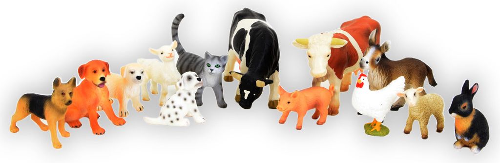Tierfiguren Set Spielfiguren Tiere 3,5-10 cm  Bauernhof 13 Produktbild 