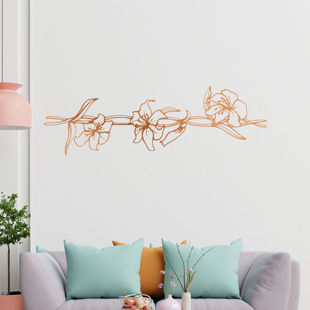 Blumen - Ranken Wandtattoo in 6 Größen - Wandaufkleber Wall Sticker - Dekoration, Küche, Wohnzimmer, Schlafzimmer, Badezimmer