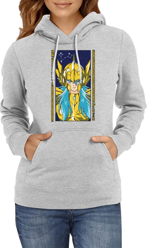 Damen Kapuzenpullover Japan Anime Manga Saint Anime Seiya Pisces Pisces, Lady XS / Grau