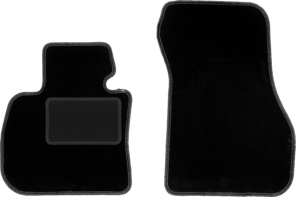 Velours-Fußmatten Vorne passend für BMW 2 F46 (Gran Tourer, Bj. 2015-) – schwarz, passgenau, mit Befestigungen set 2 Stk. - STANDARD