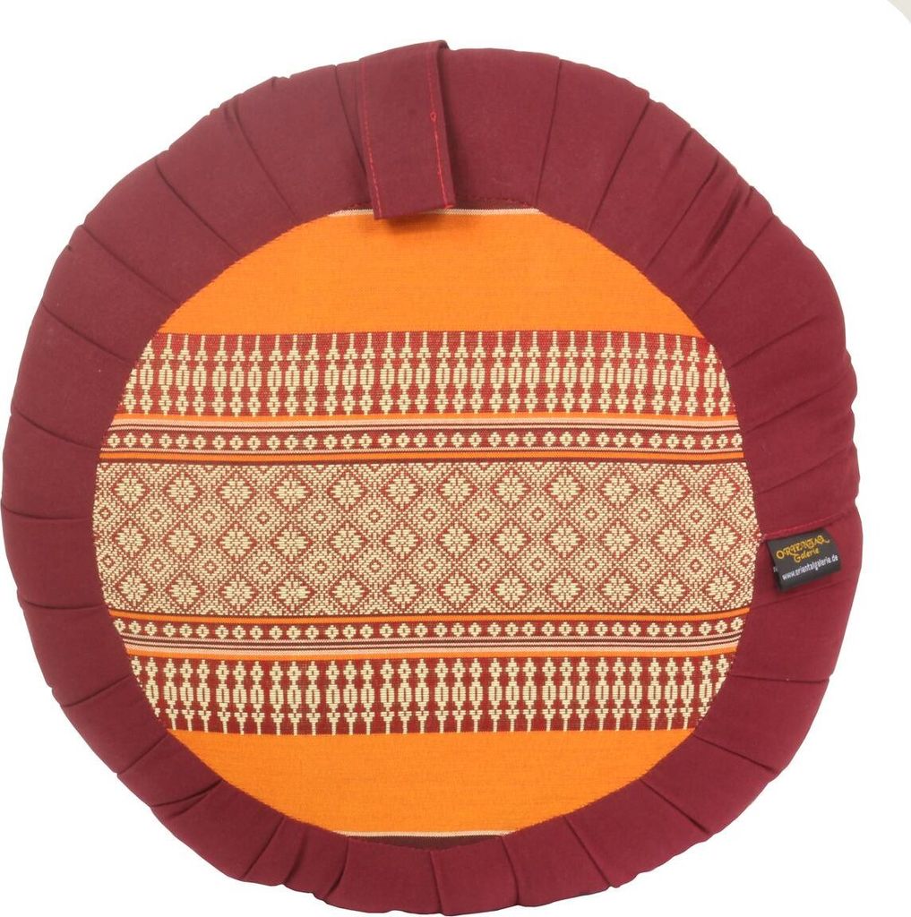 Sitzkissen rund Yogakissen Meditationskissen Thaikissen Stuhlkissen Baumwollkissen Kapokkissen 39 x 39 cm Baumwolle Kapok Rot Orange