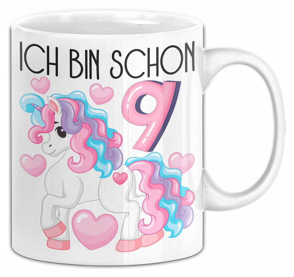 9. Geburtstag Geschenk Tasse Becher Mädchen Tochter Produktbild 