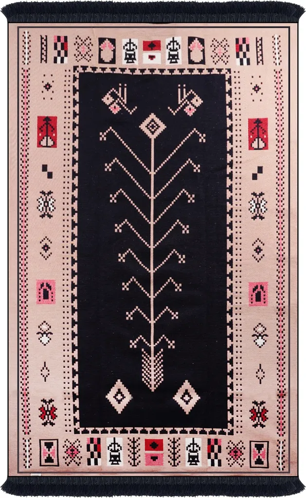 BiggHome Tapis Réversible à Carreaux 120x180cm Style Vintage Intérieur