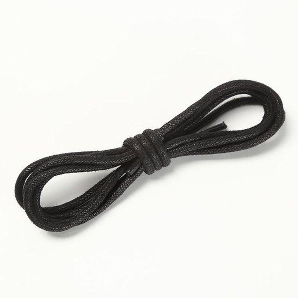 Dünne runde gewachste Schuhverschlüsse 2,5mm schwarz 0,7m
