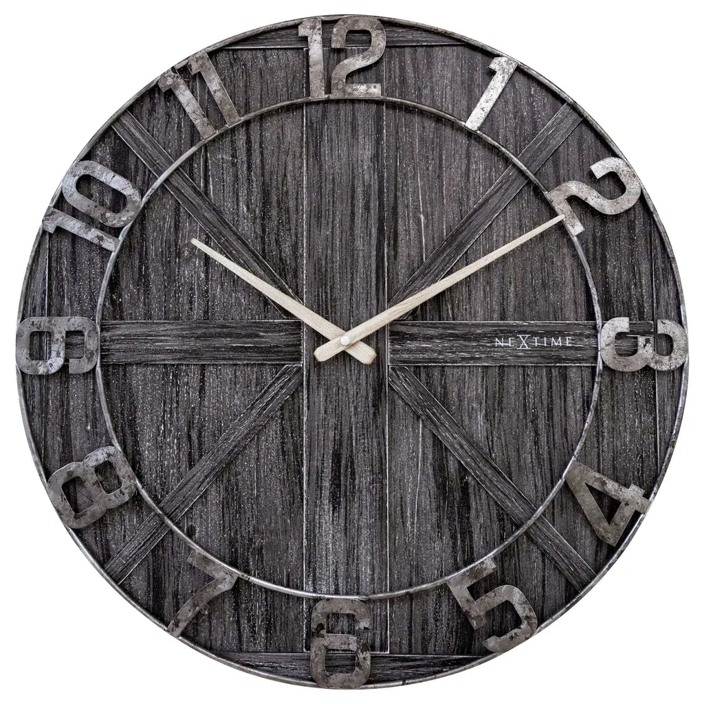 NeXtime York 3276ZW Horloge Murale XL 50cm Anthracite Style Industriel
