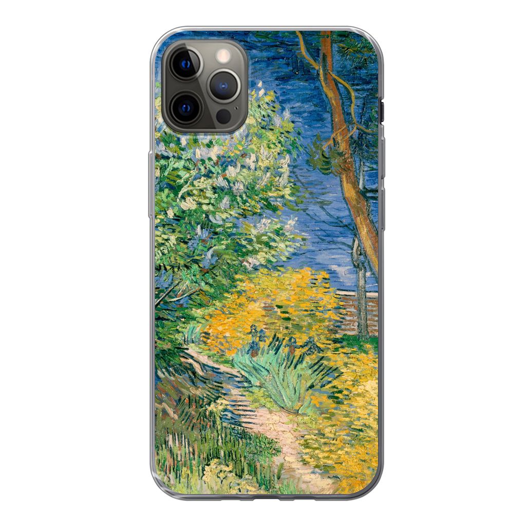 MuchoWow Handyhülle Schutzhülle Hülle für iPhone 12 Pro Max Die Büsche bei Arles - Vincent van Gogh Silikon Softcase Handy Hülle - Hartschale