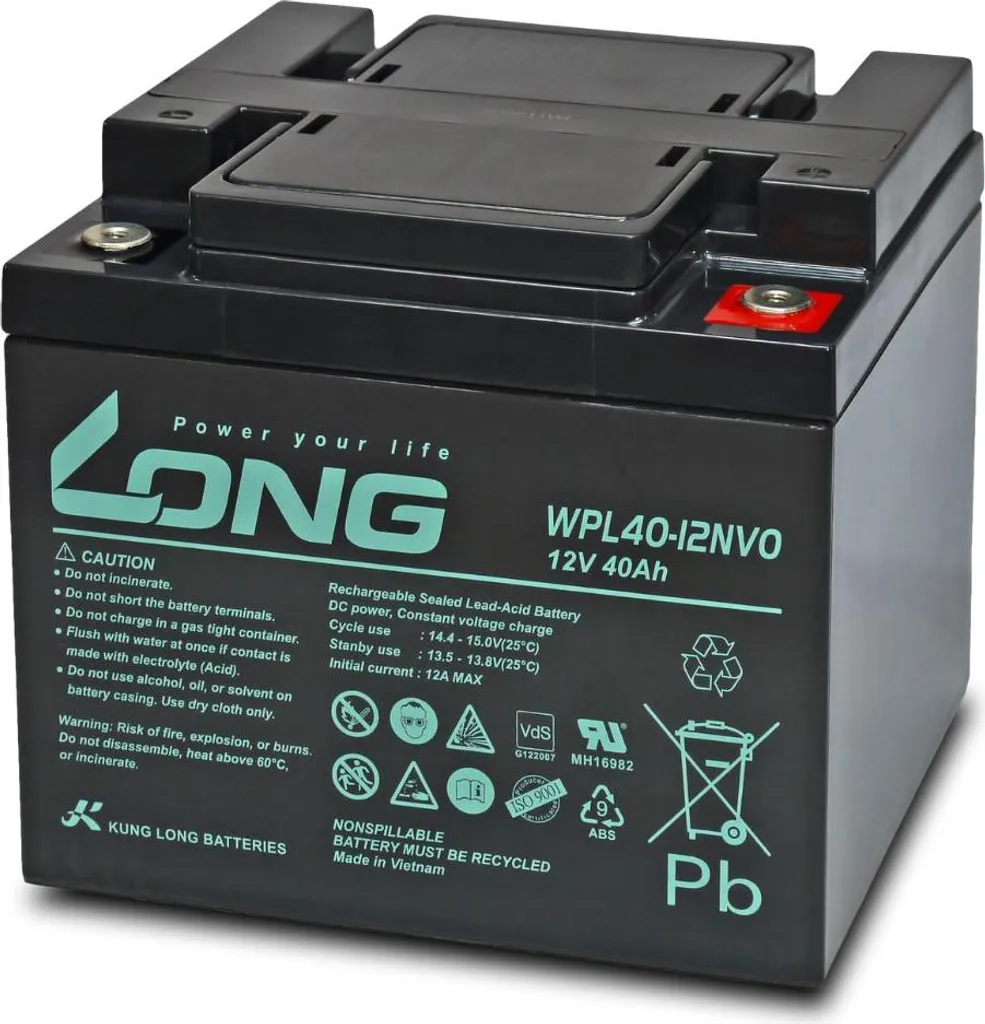 Batterie AGM 12V 40Ah Kung Long WPL40-12NV0 étanche et durable