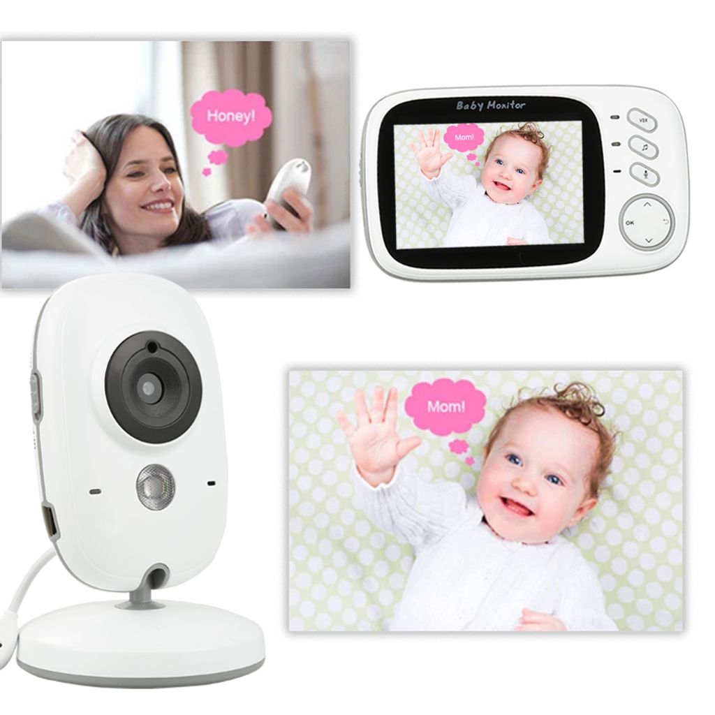 Digital Drahtlos Babyphone Mit Kamera Audio Video Monitor Nachtsicht Babypflege 