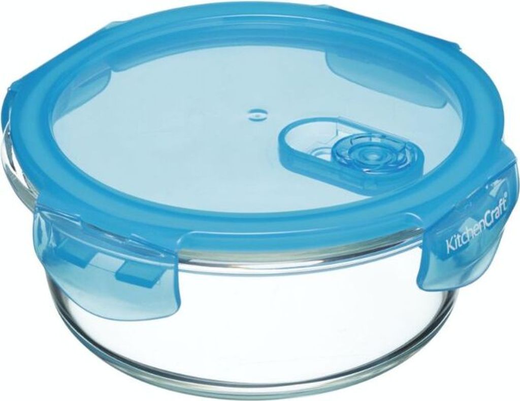 KitchenCraft Pure Seal - Glas-Lunchbox, ofenfest, 350 ml, vakuumversiegelt, Glas, klar, 600 ml (1 Pint)