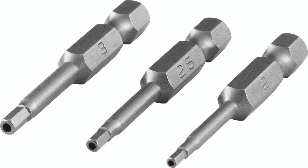 Sicherheits-Sechskant-Bit mit Loch 2mm 2,5mm 3mm Wolfcraft 3Stk.