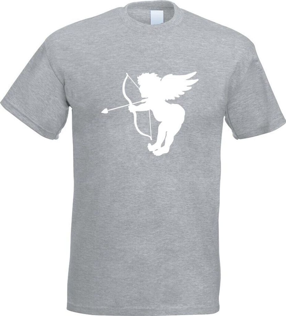 Kiwistar - T-Shirt - Graumeliert - Engel - Liebesengel - Amor Motiv Bedruckt Funshirt Design Print - mit Motiv Bedruckt - Funshirt Design - Sport -...