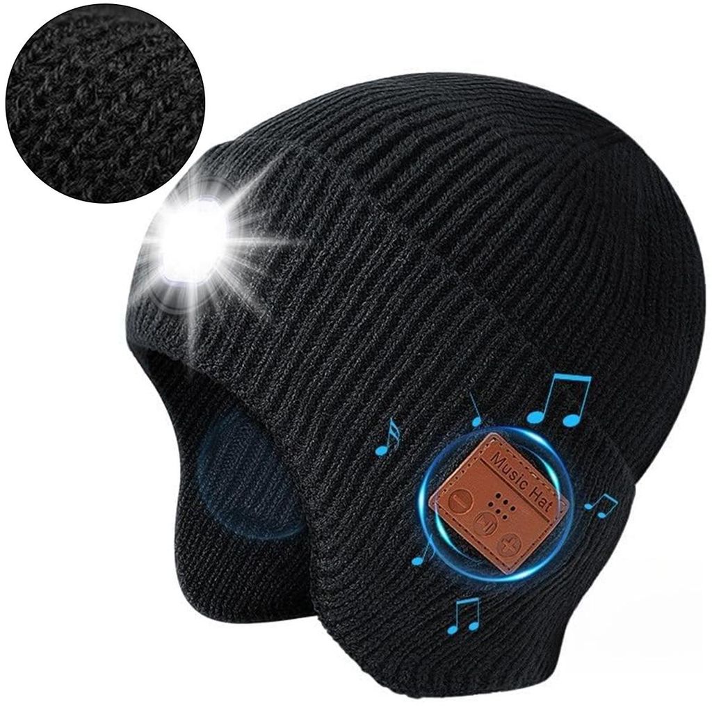 Mütze mit LED Licht, Wiederaufladbare USB Stirnlampenmütze Produktbild 