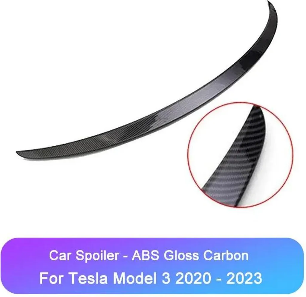 Aileron de coffre pour Tesla Model 3 en fibre de carbone haute brillance