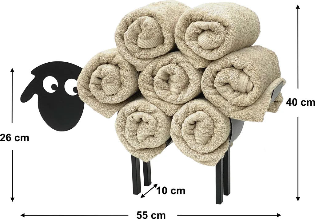 Porte-serviette sans Perçage Mouton Noir pour Ranger sans Abîmer Mur - 2