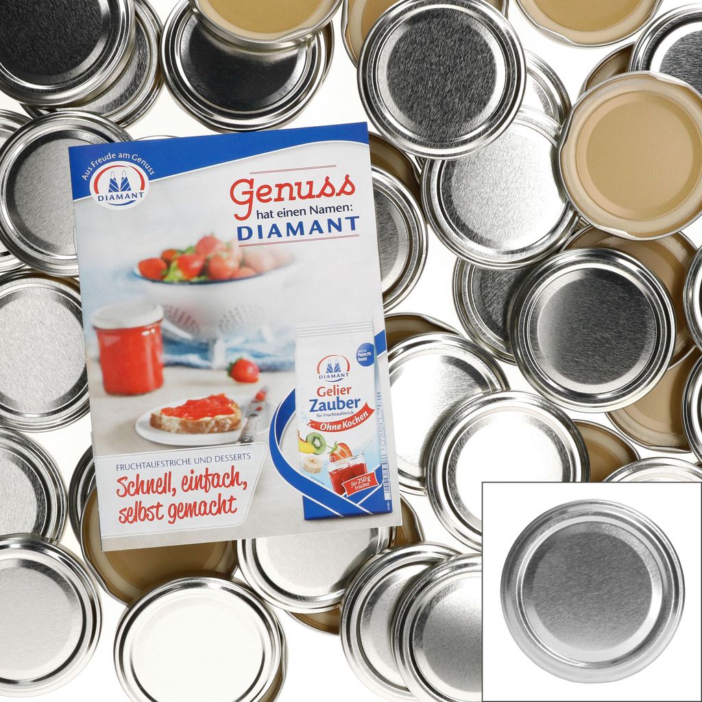 50er Deckelset TO66 Silber Deckel für Sturzgläser Rundrand Produktbild 