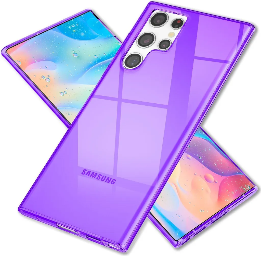 Custodia NALIA Neon per Samsung S22 Ultra - Cover Viola Trasparente