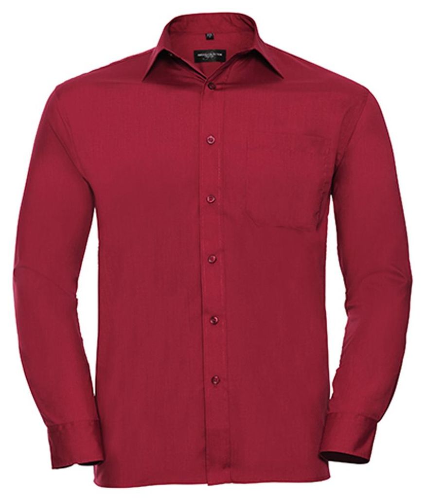 Russell Collection - "Classic" Hemd für Herren Langärmlig LT5374 (XL) (Rot)