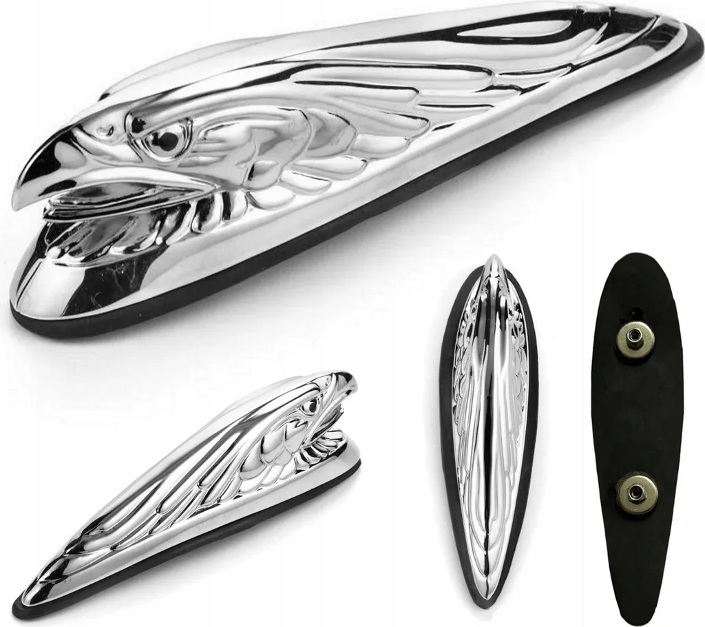 Ornement d'aile moto aigle chromé décoratif pour garde-boue de Custom