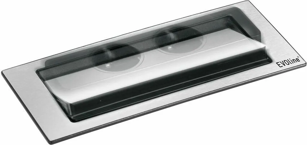 Bloc Multiprise Encastrable Inox Evoline Backflip Double Rotation - 18