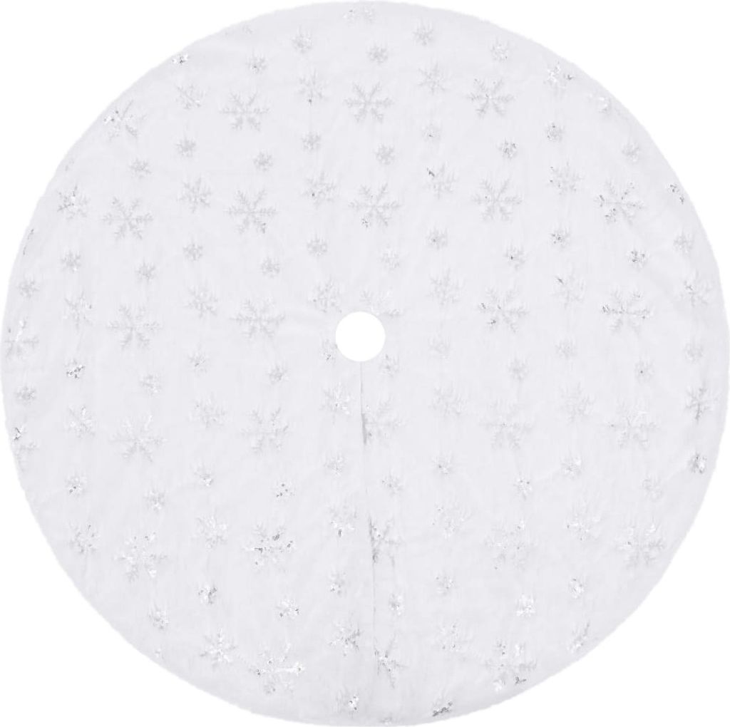 vidaXL Couverture de luxe pour arbre de Noël Blanc 90 cm Image du produit 