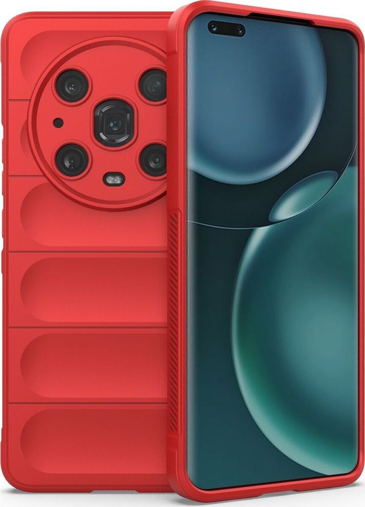 Mobigear Bumpy HONOR Magic 4 Pro Hülle Flexibles TPU Backcover - Rot