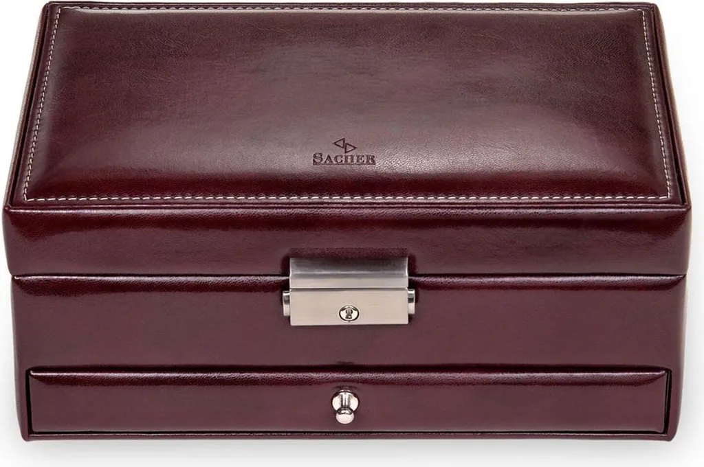 Coffret à bijoux Helen Bordeaux - Grand rangement pour colliers et bagues