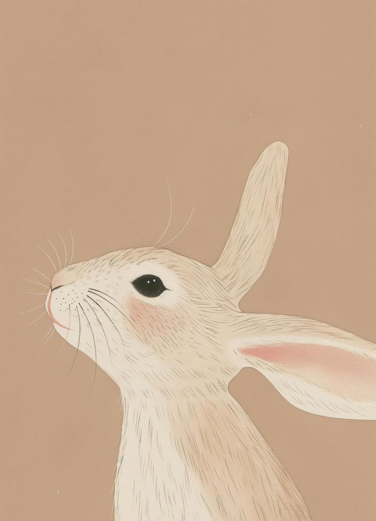 Plakat 13x18cm Muster für Kinder, Mädchen und Jungen - Hase