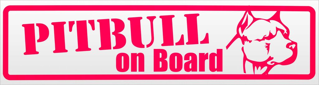 Kiwistar Pitbull on Board Magnetschild Schild magnetisch - 20cm Neonpink - Magnetfolie für Auto PKW Kfz