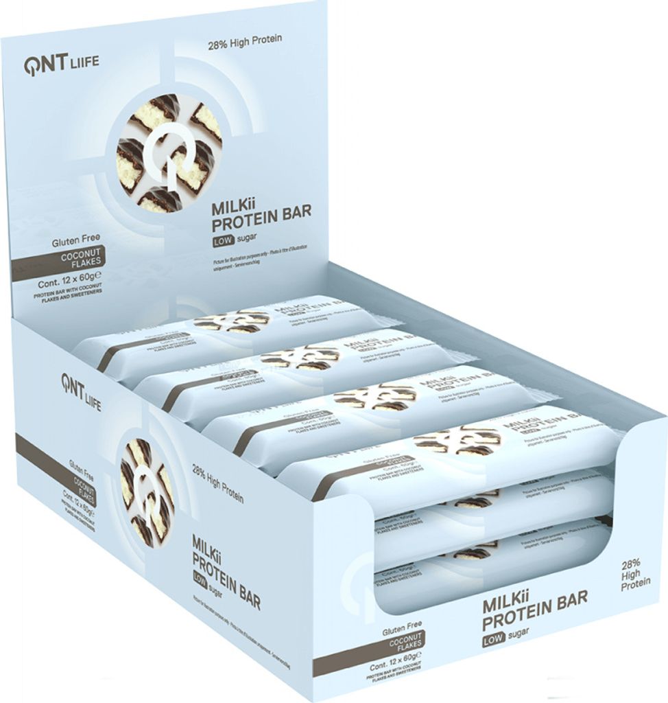 QNT MILKii Protein Bar (12x60g) Coconut Flakes - Riegel - Protein-Riegel