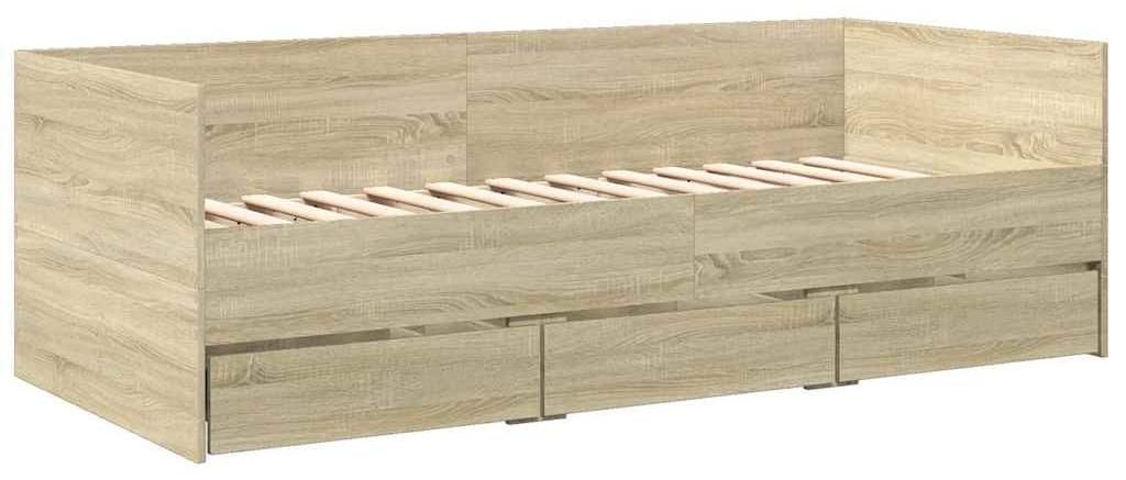 Letto da giorno con cassetti in rovere Sonoma 100x200 cm Immagine del prodotto 