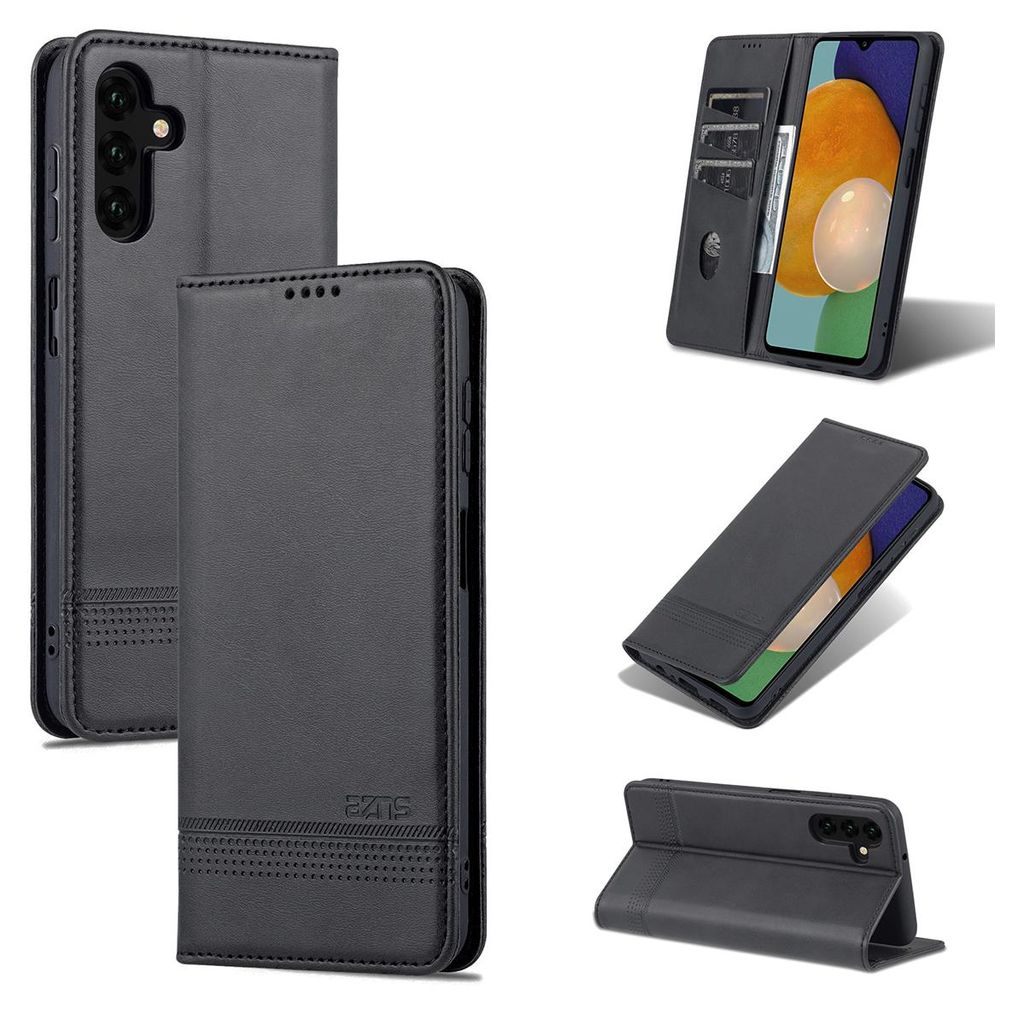 Galaxy A14 5G Leder Hülle, Klapphüllen Brieftasche Magnetverschluss Ständer Schutzhülle für Samsung Galaxy A14 5G Schwarz