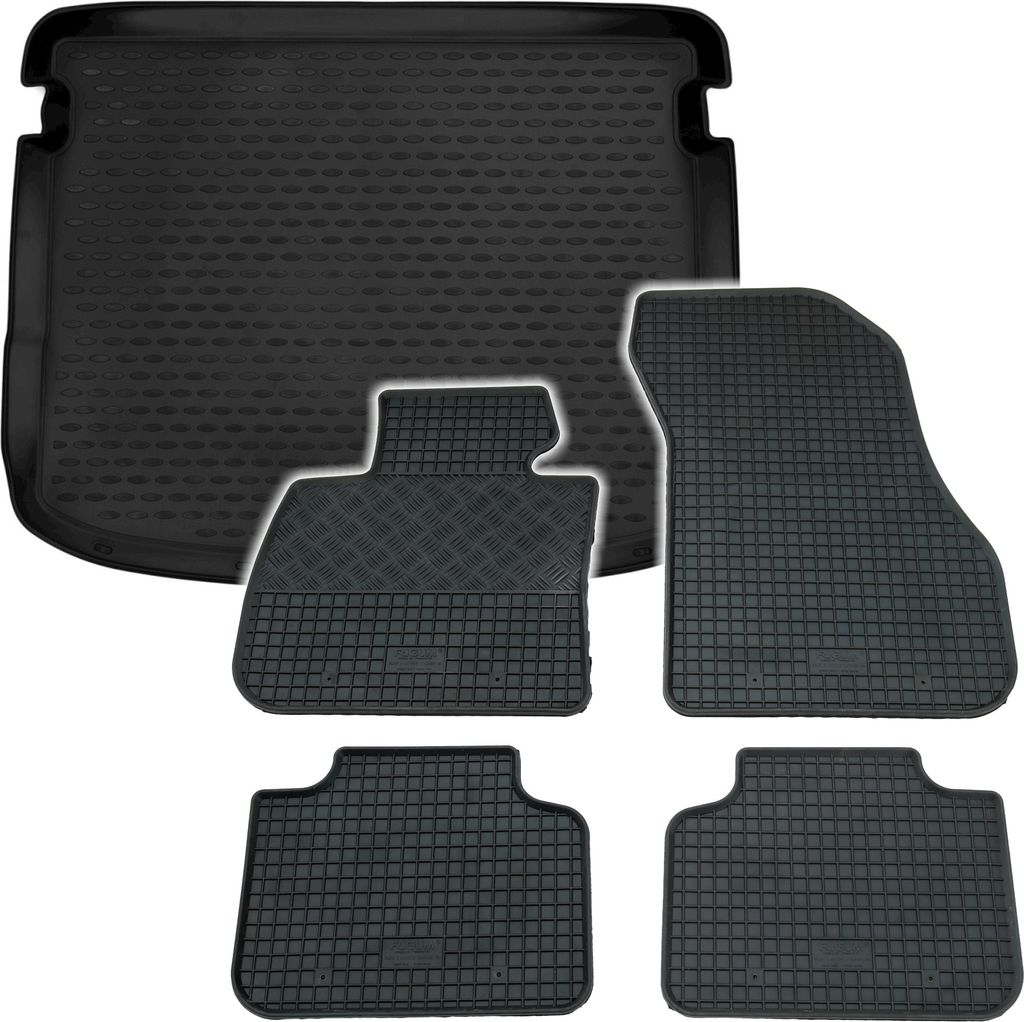 Gummi Kofferraumwanne + Fußmatten Set Für 2er