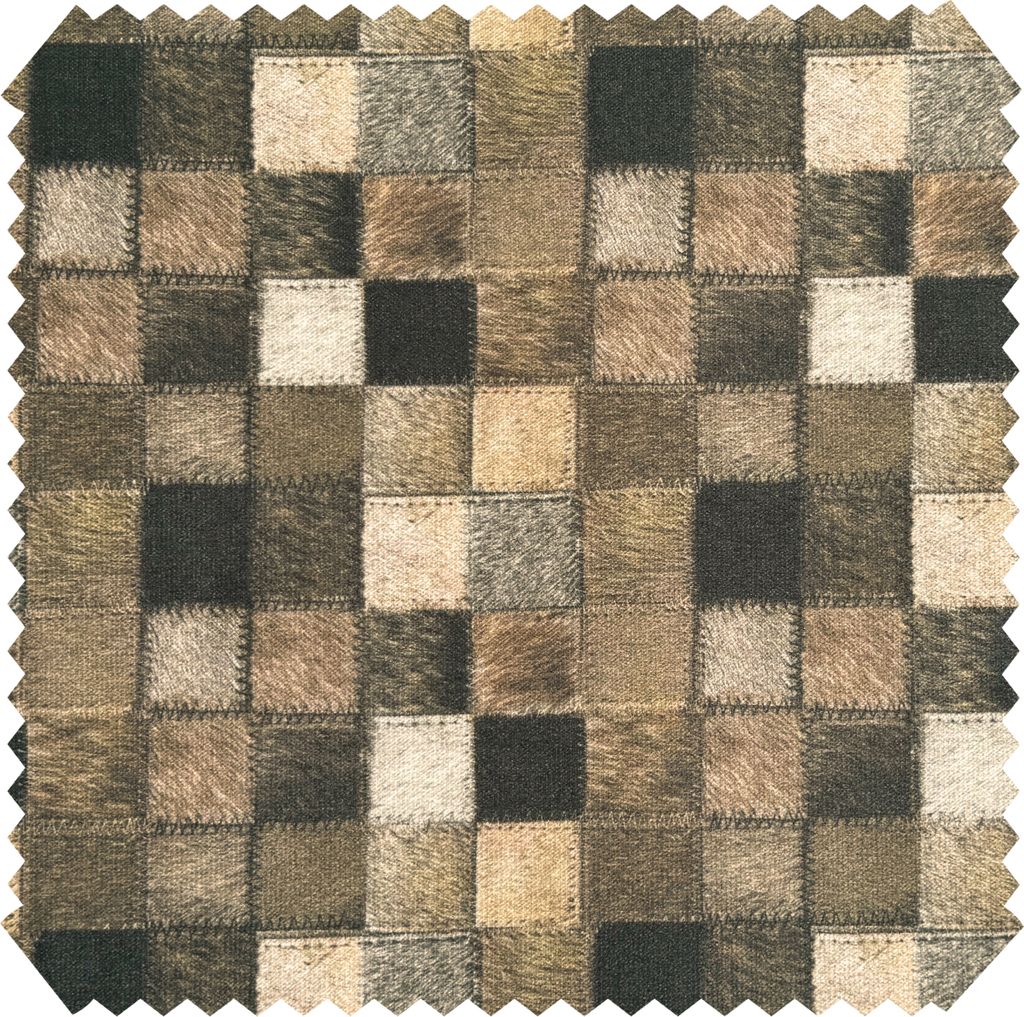 novely PASSAU ANIMAL Kuschelweicher Möbelstoff in Patchwork Lederoptik | Meterware | 1 lfm - Farbe: 05 Creme Braun Schwarz