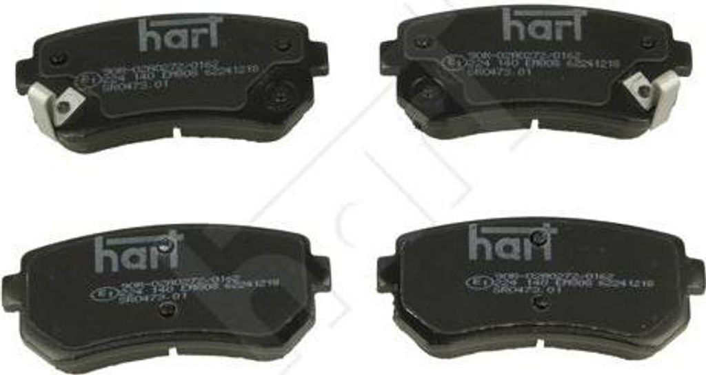HART 224 140 Bremsbelagsatz, Scheibenbremse OE 583023SA20 kompatibel mit Accent, i30, iX35, Sonata, Ceed, Cerato, Picanto, Proceed, Rio, Sportage