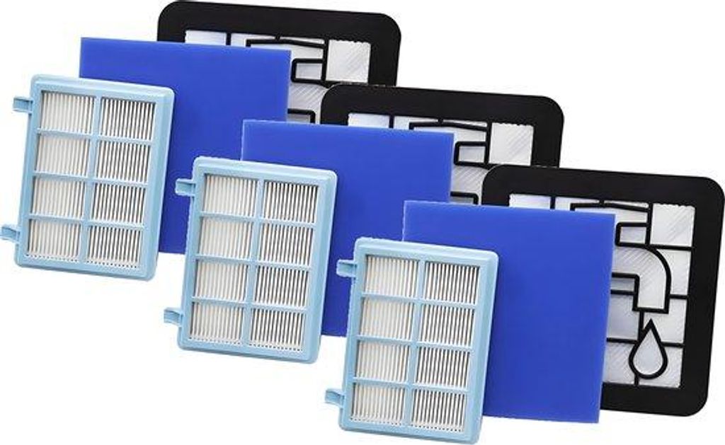 3x Allergy Filter set Philips PowerPro Compact Marathon Productafbeelding 